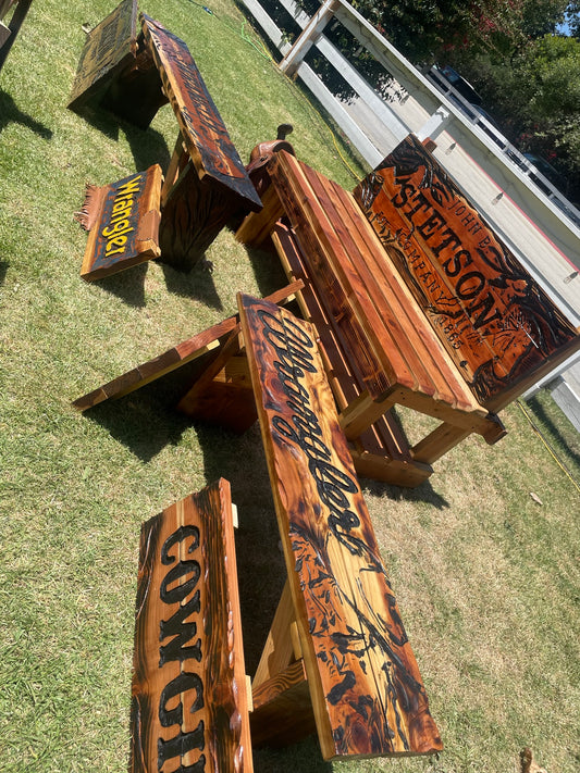 Custom Redwood 4ft Backless Bench