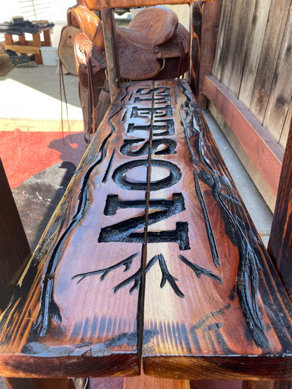 Custom Redwood 4ft Backless Bench