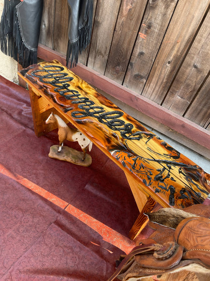 Custom Redwood 4ft Backless Bench