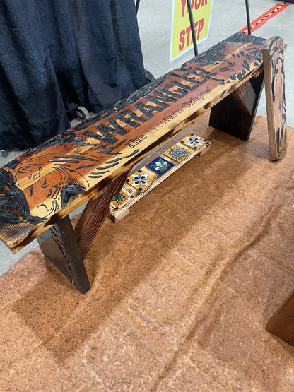 Custom Redwood 4ft Backless Bench